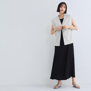 シャーリングジャージーワンピース≪洗濯機で洗える≫