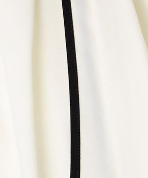 ウォッシャブルストレッチジョーゼットボウタイ風ブラウス