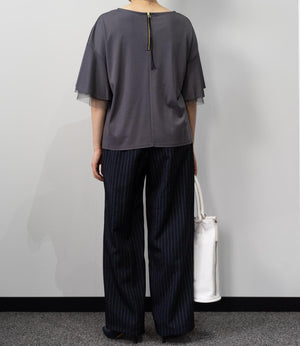 【接触冷感】スムースポンチフレアカットソー