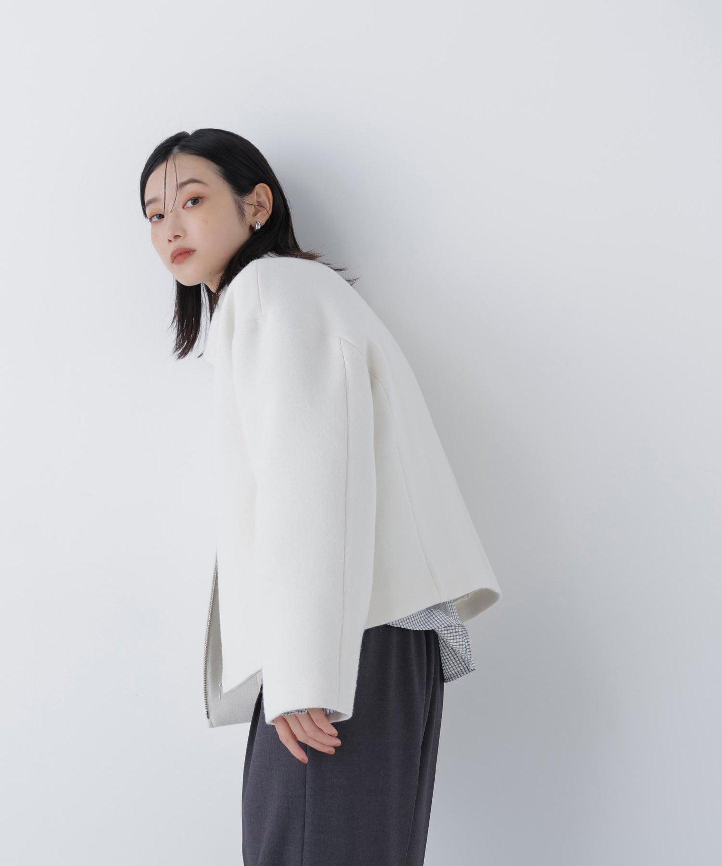 ＜朝比奈 彩さんコラボ＞ステンカラージップブルゾン