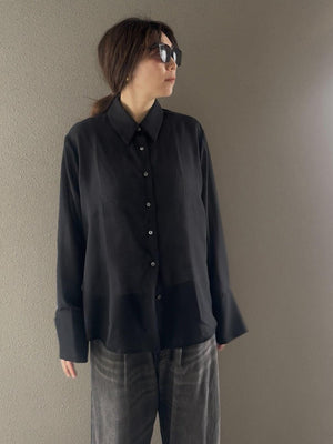 Sheer long cuffs shirt