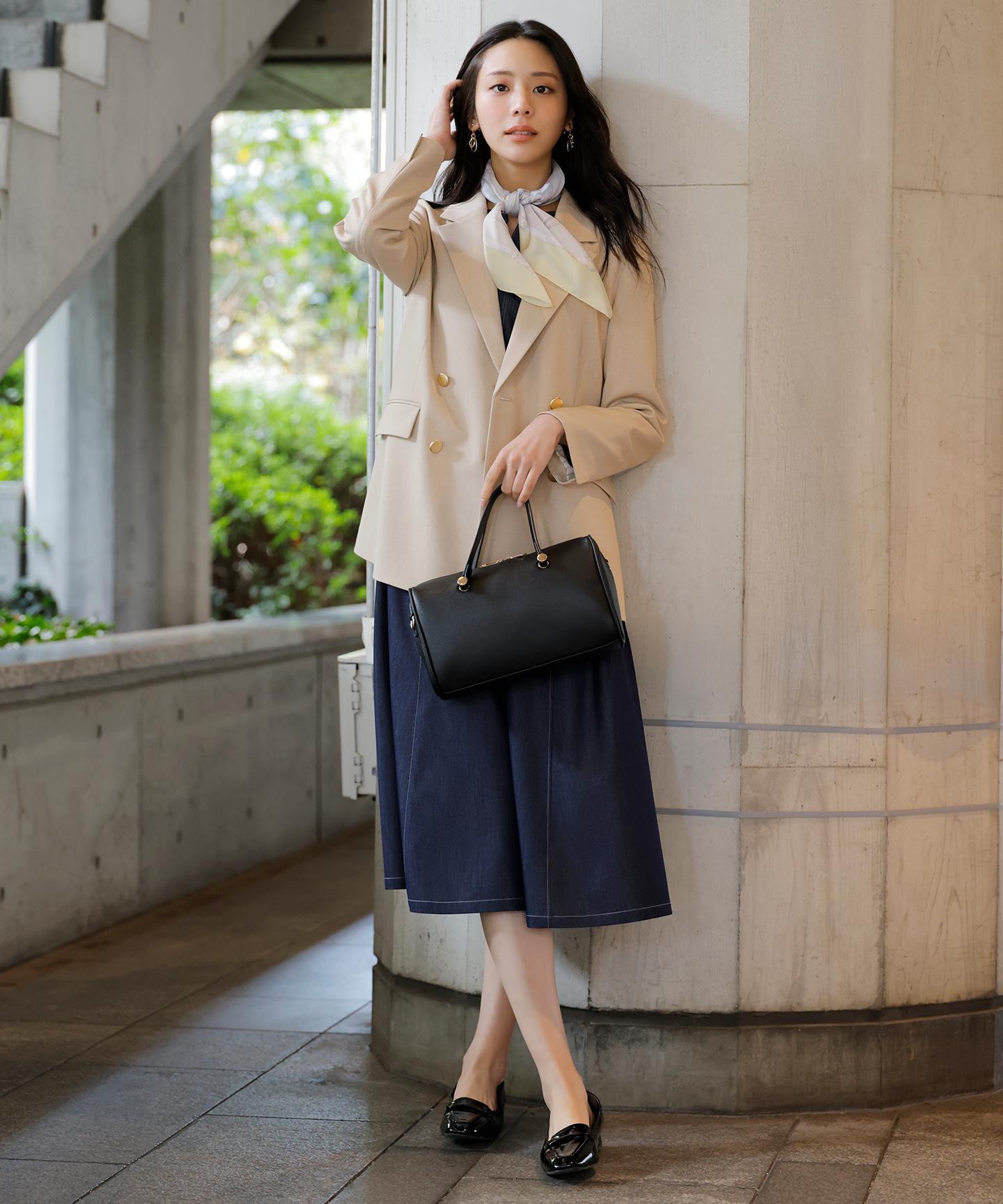 メタルアクセント ボストンバッグ