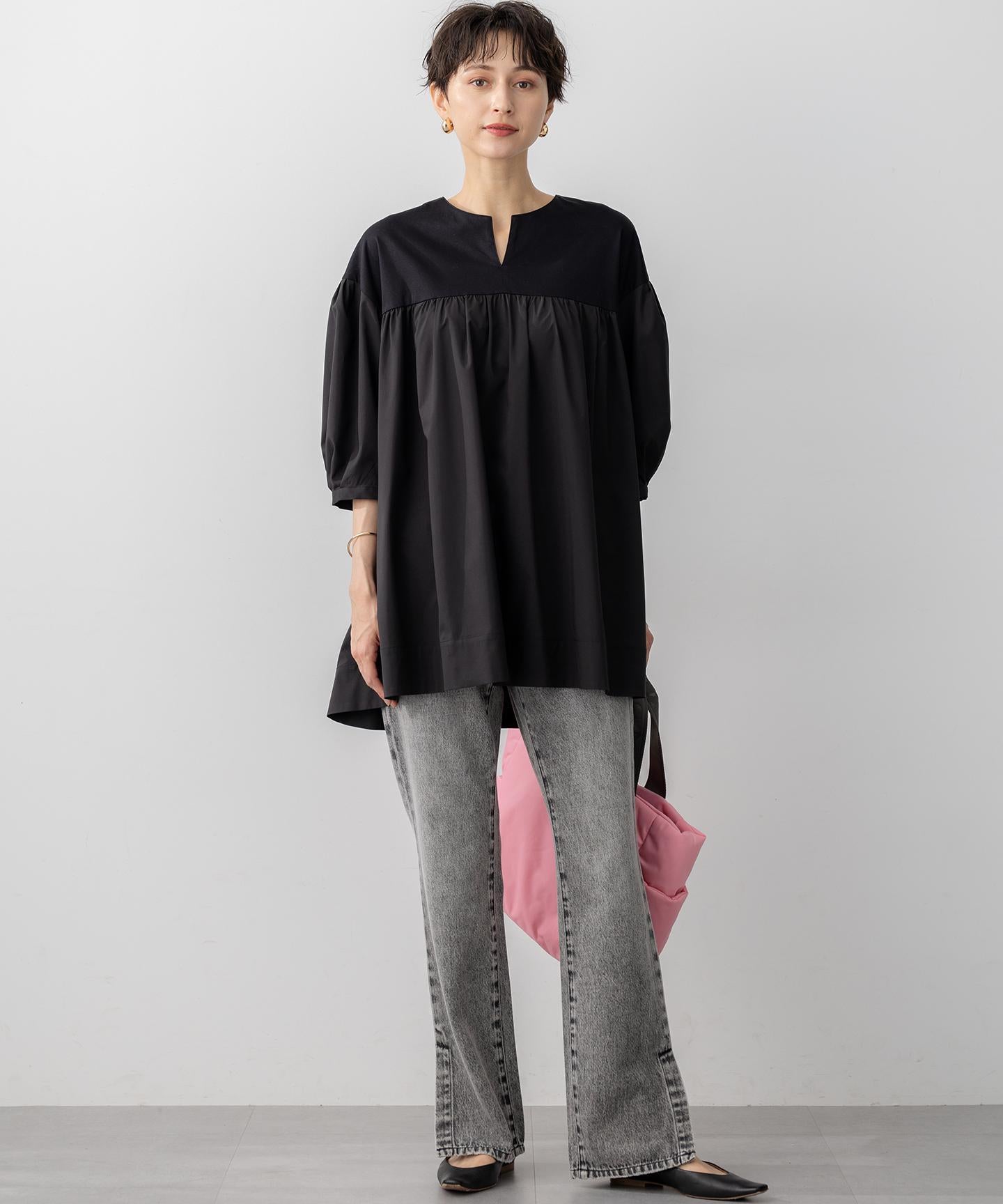 スリット ストレート デニム