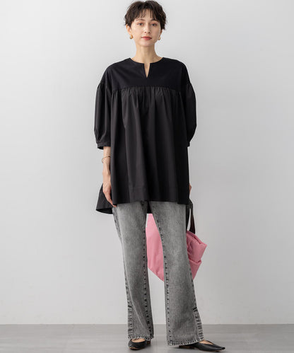 スリット ストレート デニム