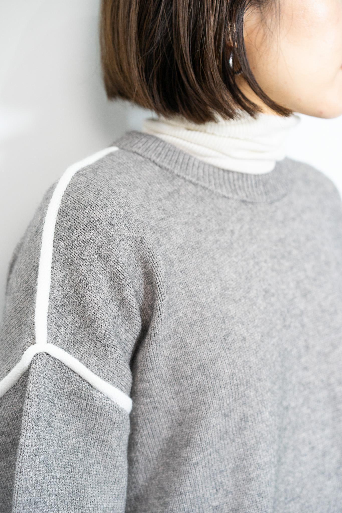 バイカラーラインニット