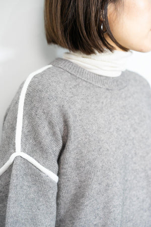 バイカラーラインニット