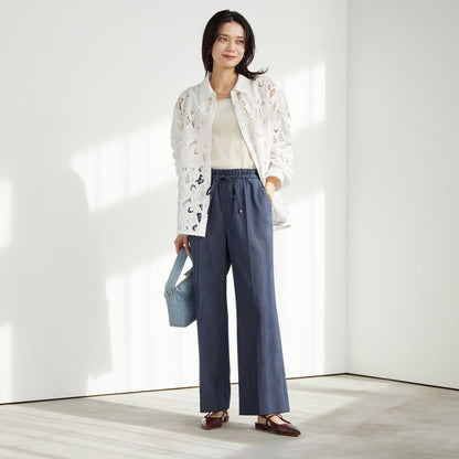 ［size SHORT/TALLあり］ニーハイフレアパンツ デニム 2 ストレッチ