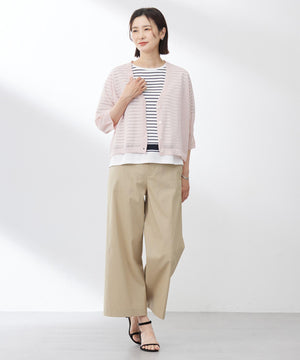 SHEER LIGHT KNIT Vネック カーディガン