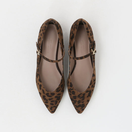 Vカット ストラップ フラットシューズ 撥水