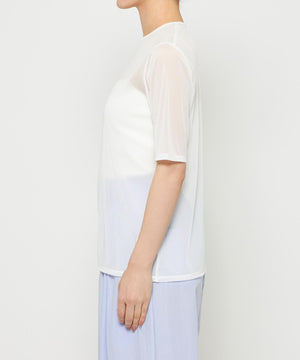 トリコットシフォン ハーフスリーブカットソー