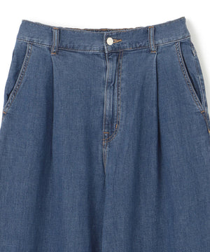 UNFILO DENIM LIGHT タックワイドパンツ