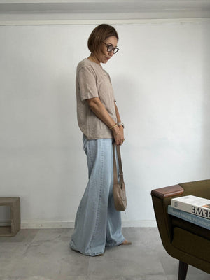 サイドシーム切り替えワイドデニム