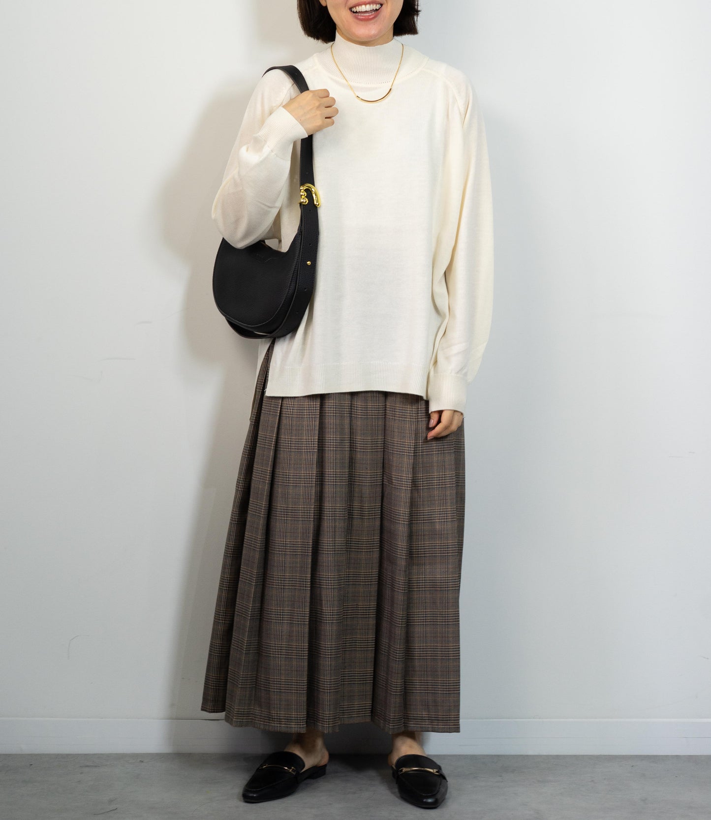 グレンチェックプリーツスカート