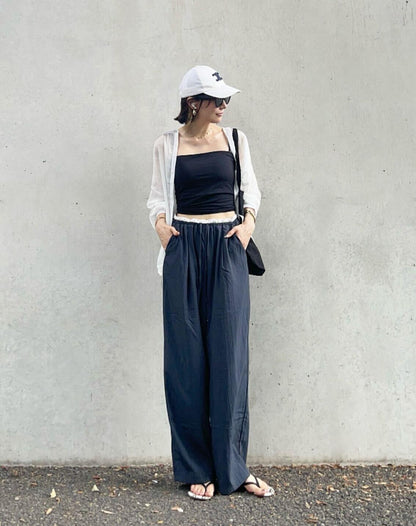 ダブルウエストリラックスパンツ