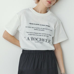 USAコットン2wayレタリングTシャツ