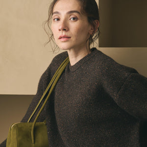 ウールブレンド シルクネップ ニットプルオーバー