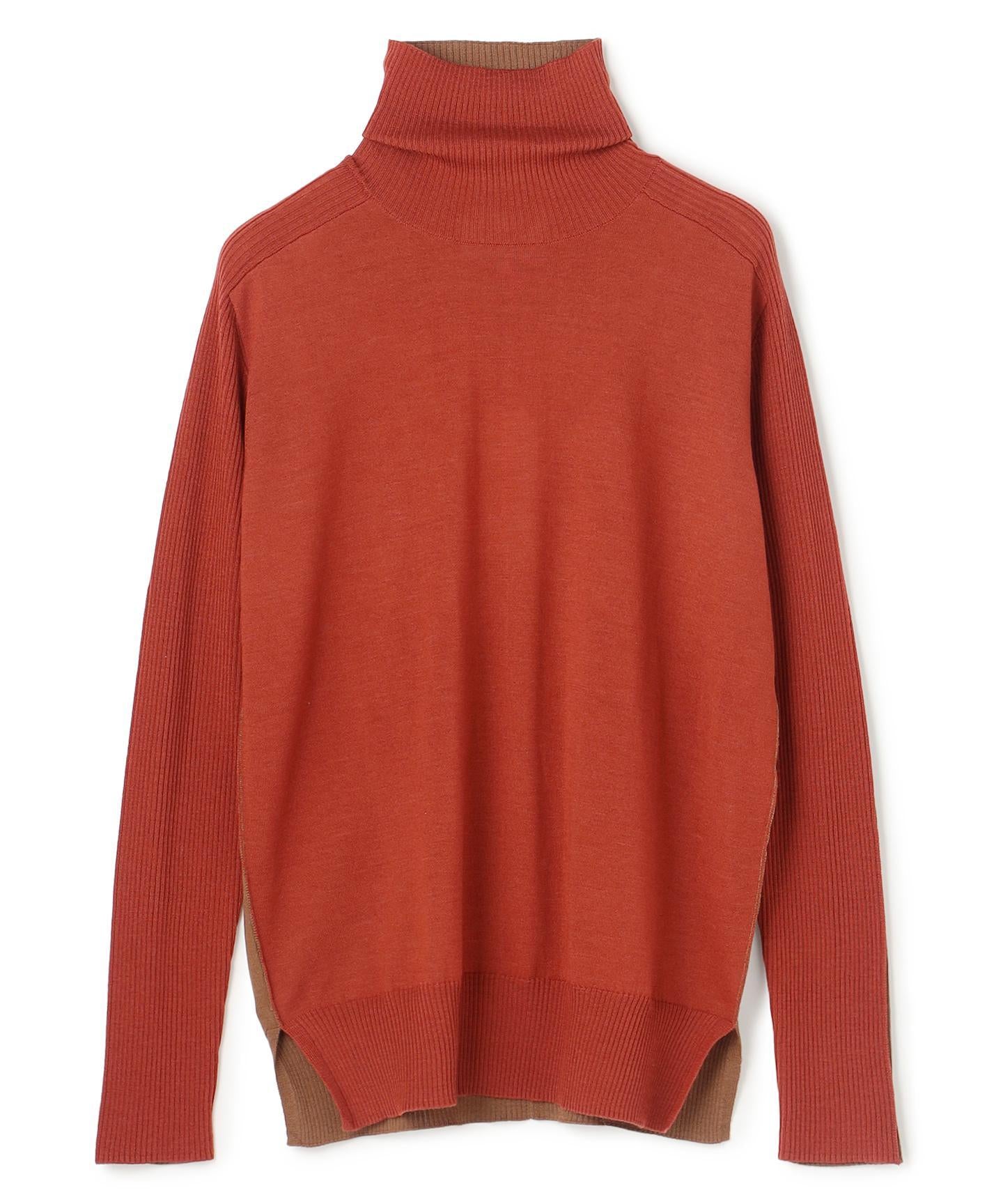 LA MONNAIE / バイカラーウールタートルニット