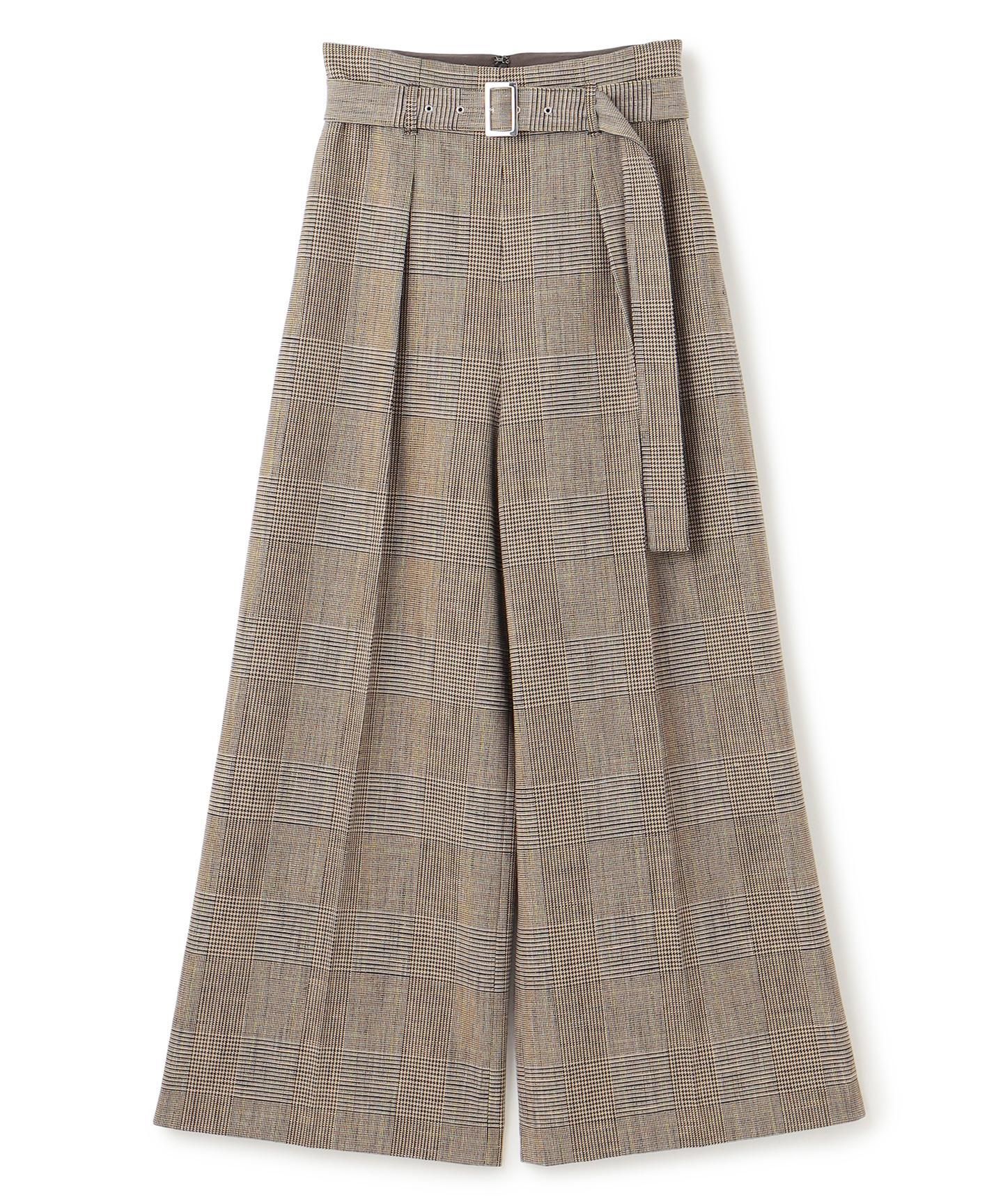 グレンチェック ワイドパンツ