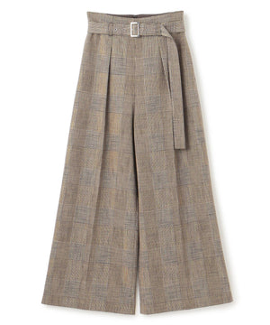 グレンチェック ワイドパンツ