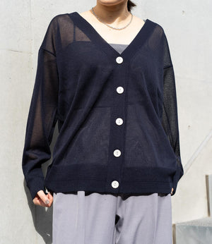 シアーVネックカーディガン