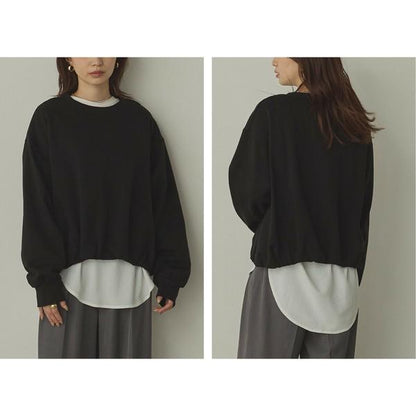 ギャザーヘムスウェットトップス