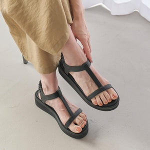 Tストラップ プラットフォーム サンダル