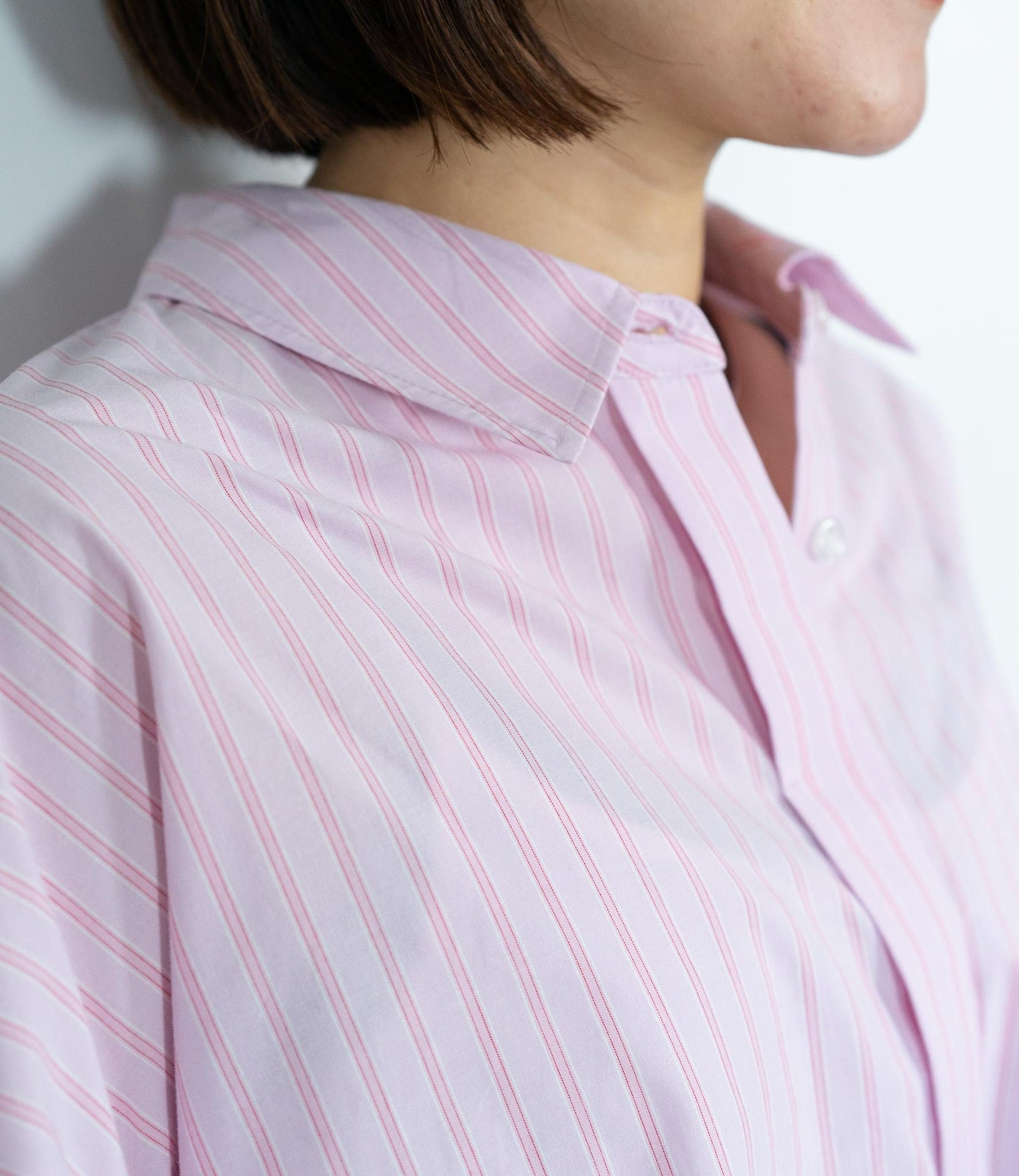 先染めストライプシャツ