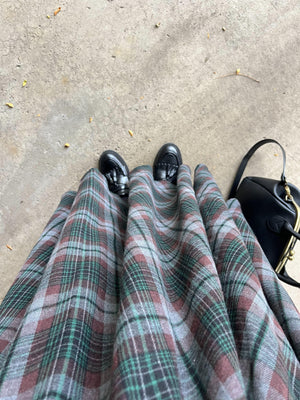 ムードチェックマキシロングスカート