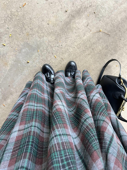 ムードチェックマキシロングスカート