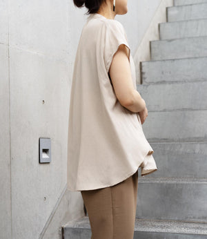 とろみバンドカラーブラウス