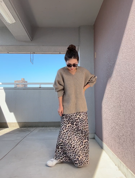 レオパードパディングマーメードスカート