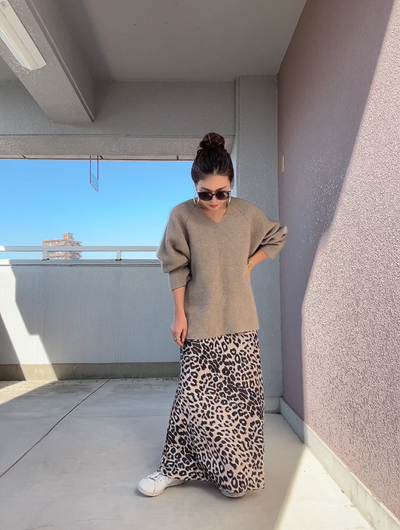 レオパードパディングマーメードスカート