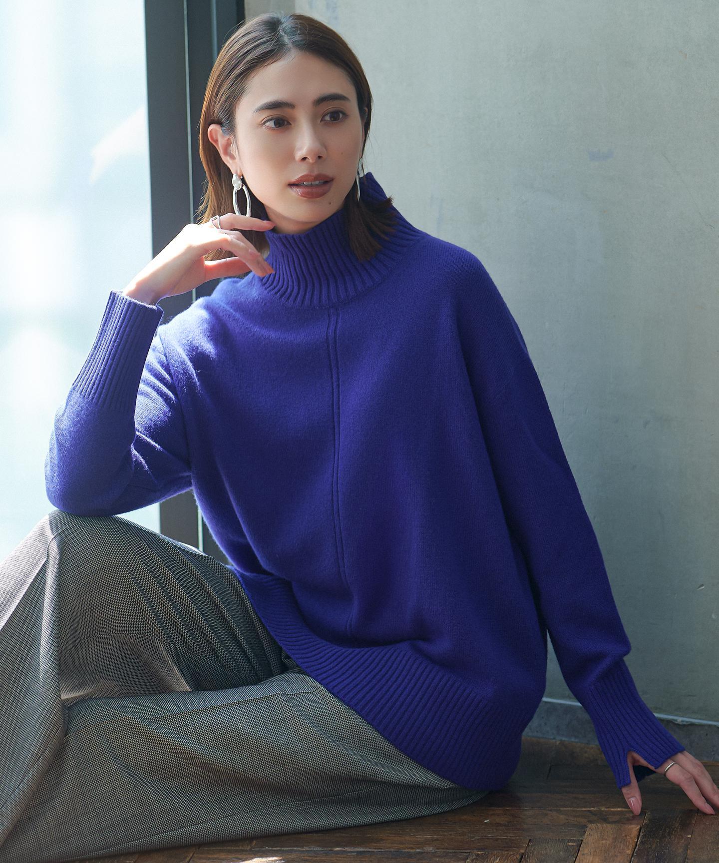 ソフトカシミヤミックス ハイネックニット