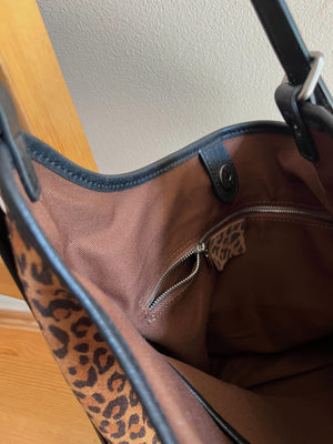 ヒョウ柄スエードバッグ