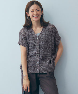 テープミックススカシ ドルマン ニットベスト