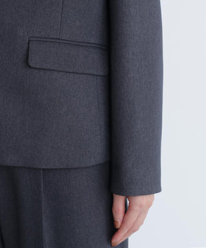 ウーステッドライクツイル SETUP ノーカラージャケット