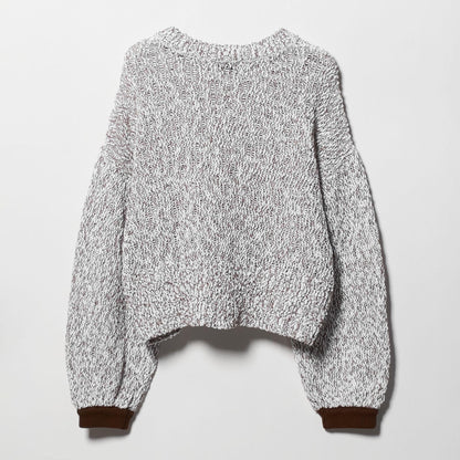 カラーミックス クルーネックニット