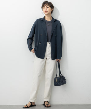 シアー ダブルブレスト ニット ジャケット