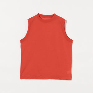 コットンナイロン クルーネック ノースリーブ Tシャツ