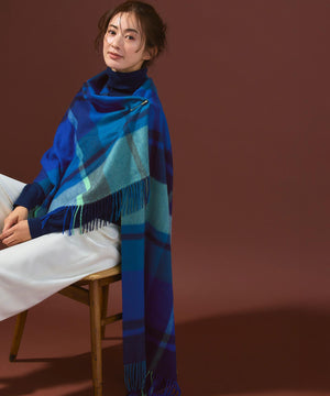 カシミヤ チェック ストール