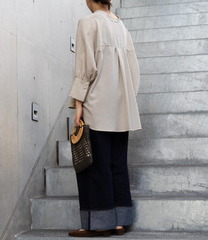 サーキュラーフレアスキッパーブラウス