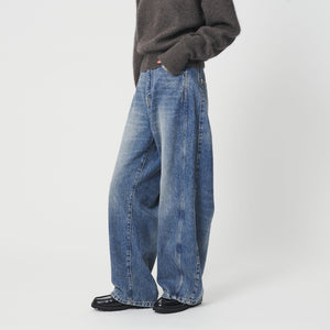 コットンデニム カーブパンツ