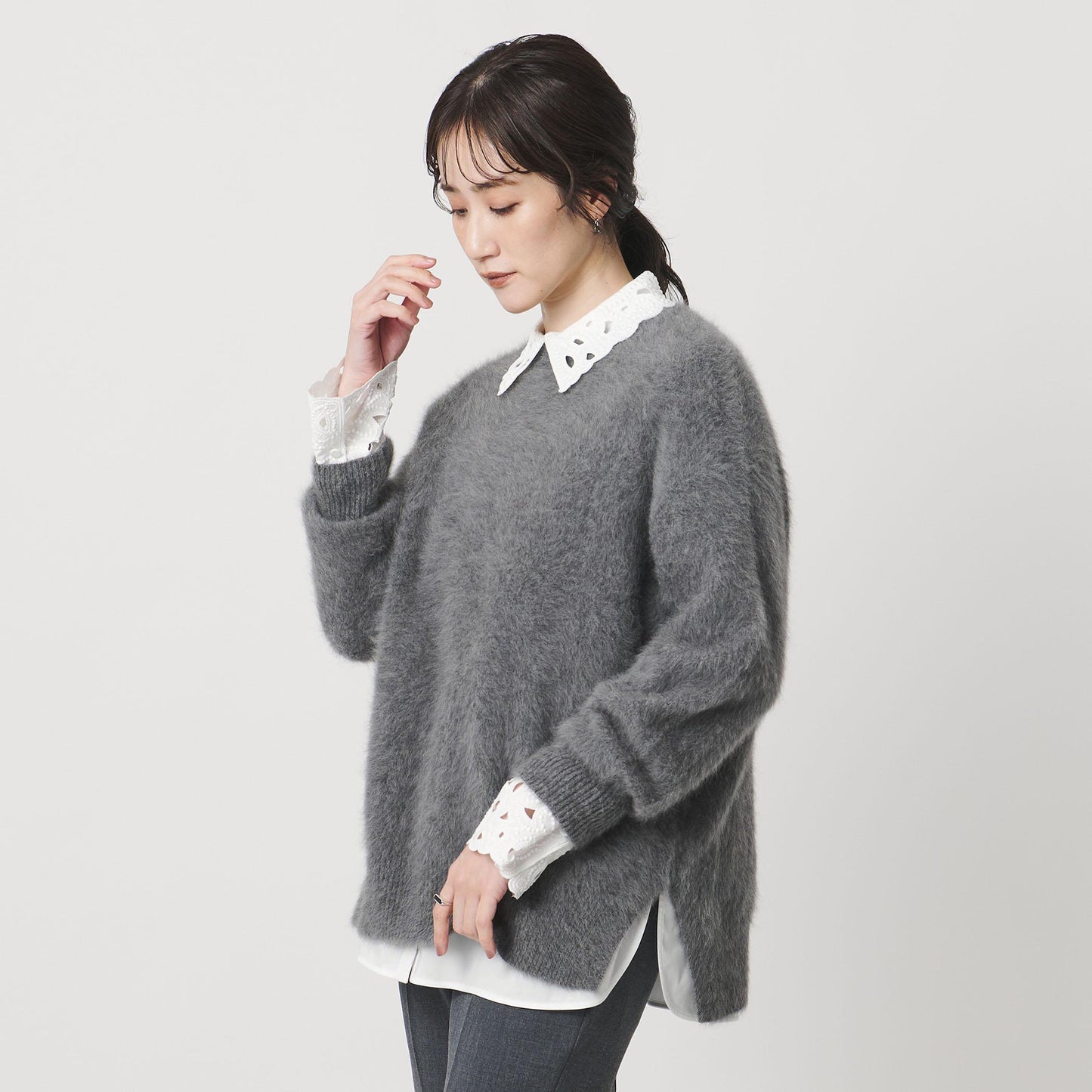 エンブロイダリー カラー シャツ ‐ウォッシャブル‐