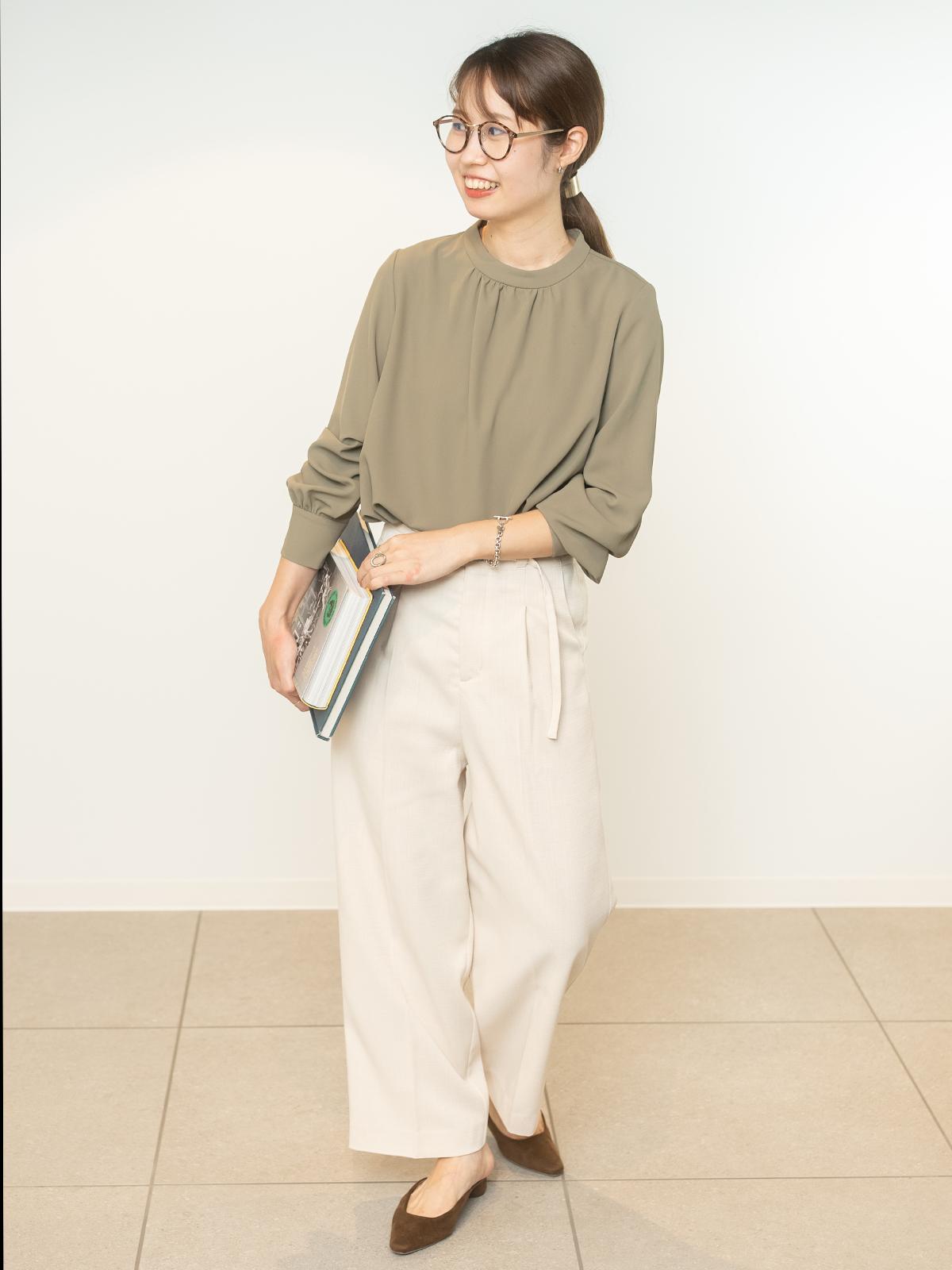 9分丈ハイウエストワイドパンツ