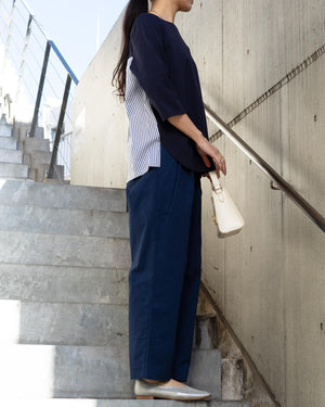 7分袖異素材切替カットソー