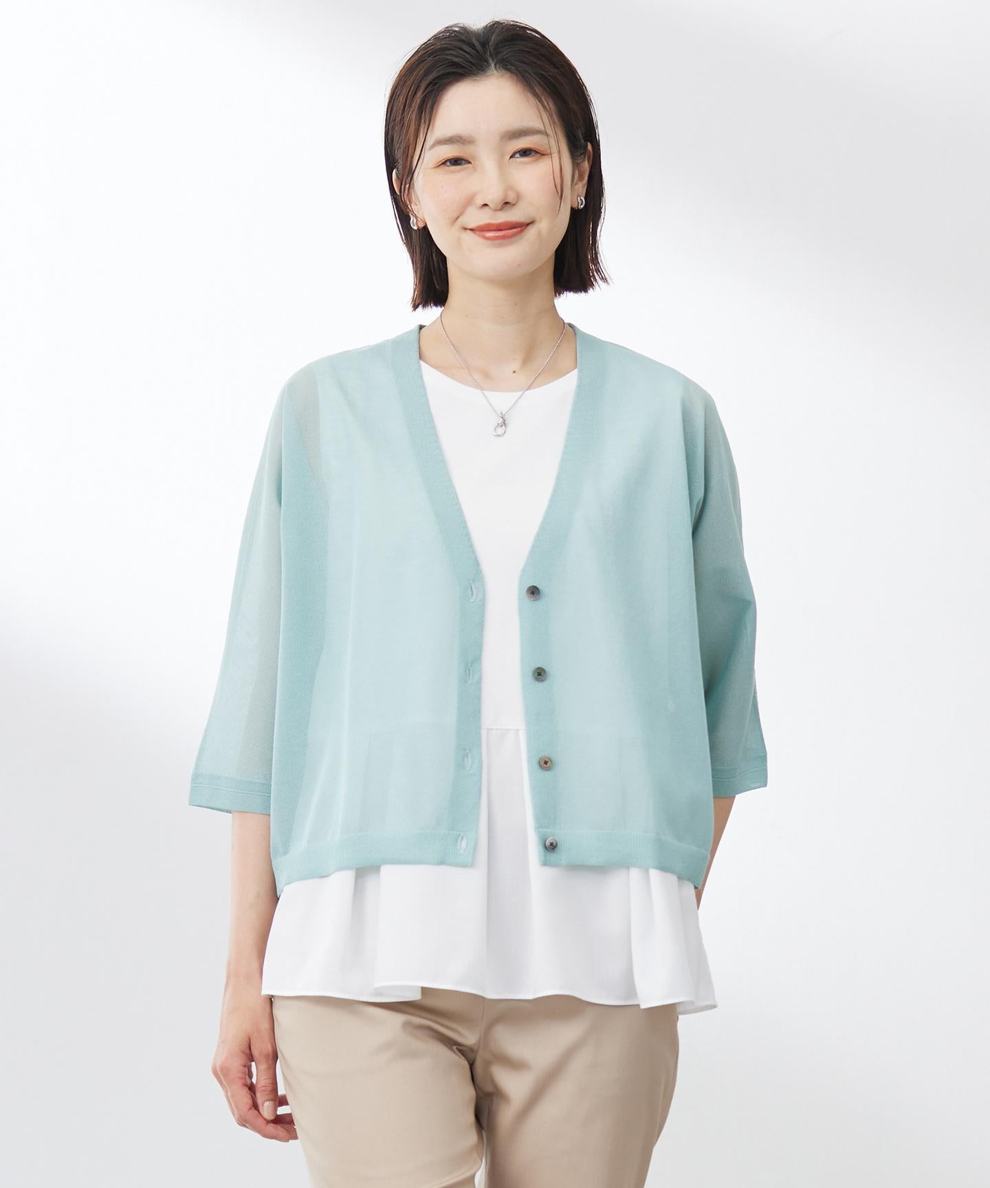 カーディガン 「WEB限定カラーあり・洗える」SHEER LIGHT KNIT Vネック カーディガン レディース SHEER LIGHT KNIT Vネック カーディガン – &DROBE (アンドローブ)