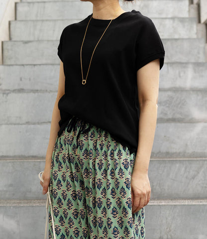 ミニリブフレンチスリーブトップス