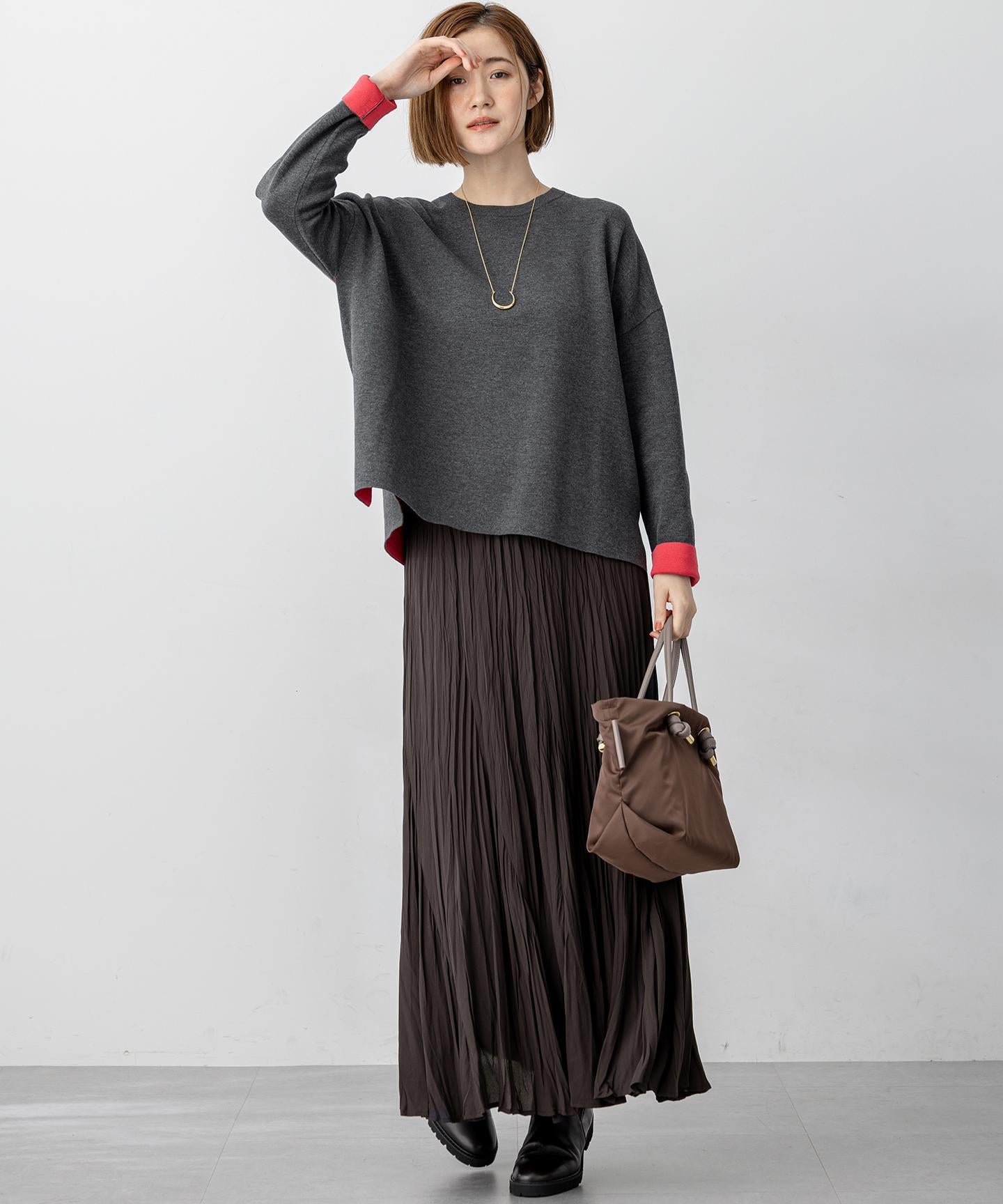 ダブルフェイス プルオーバー ニット