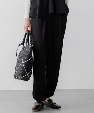 ドレープサテン 2WAY ドロスト パンツ