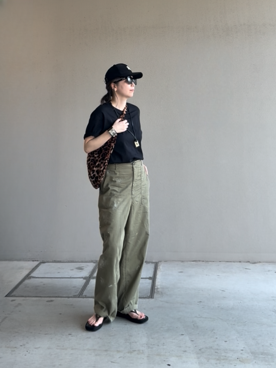 ワンハンドルレオパードトートバッグ